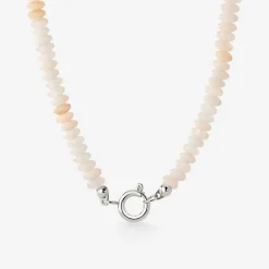 Blushstone Charm Necklace Silber