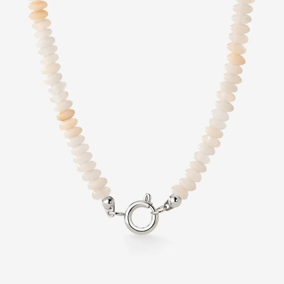Blushstone Charm Necklace Silber