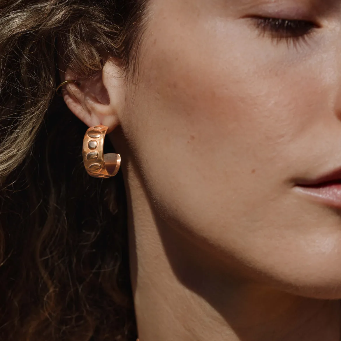 Boho Beads Hoop Studs Roségold