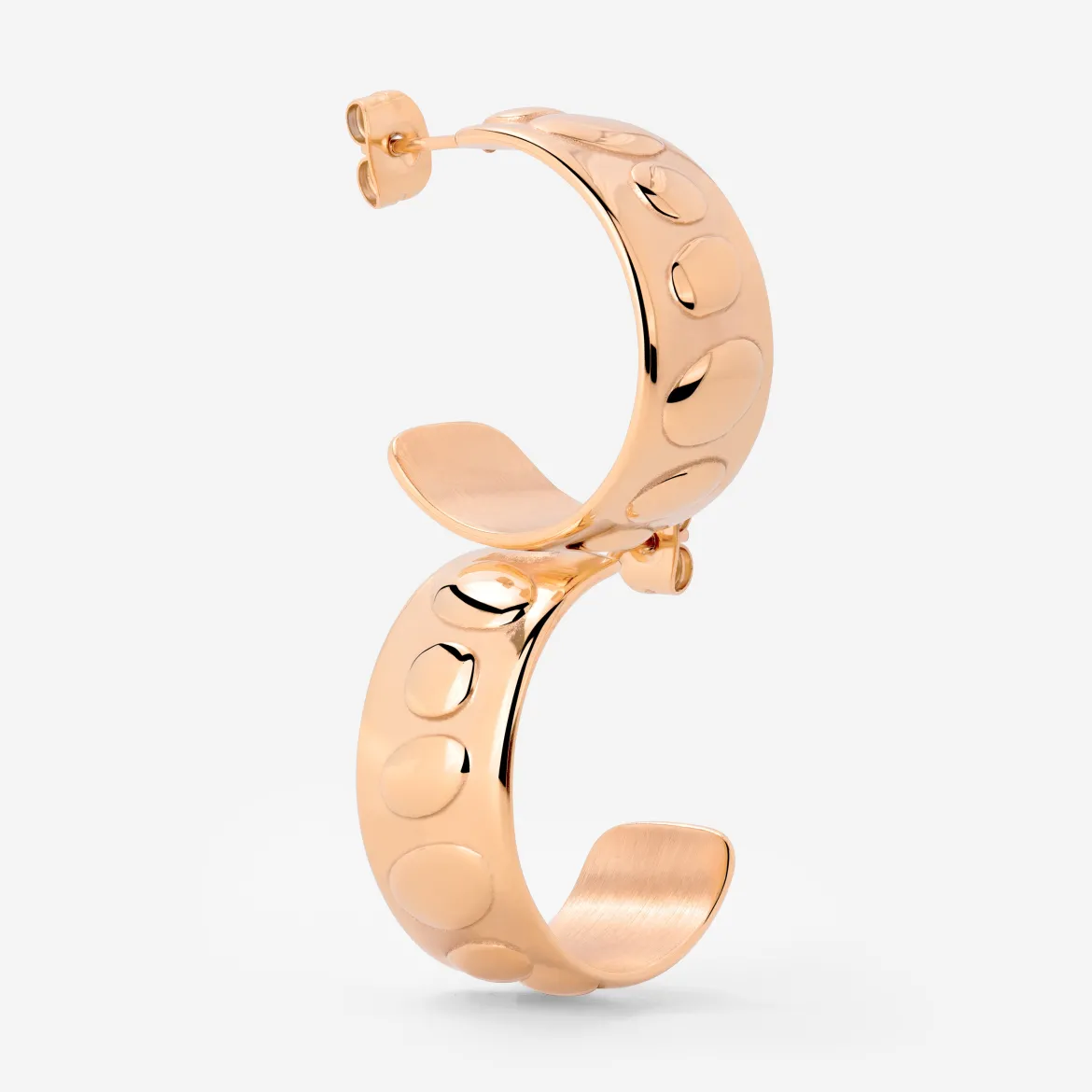 Boho Beads Hoop Studs Roségold