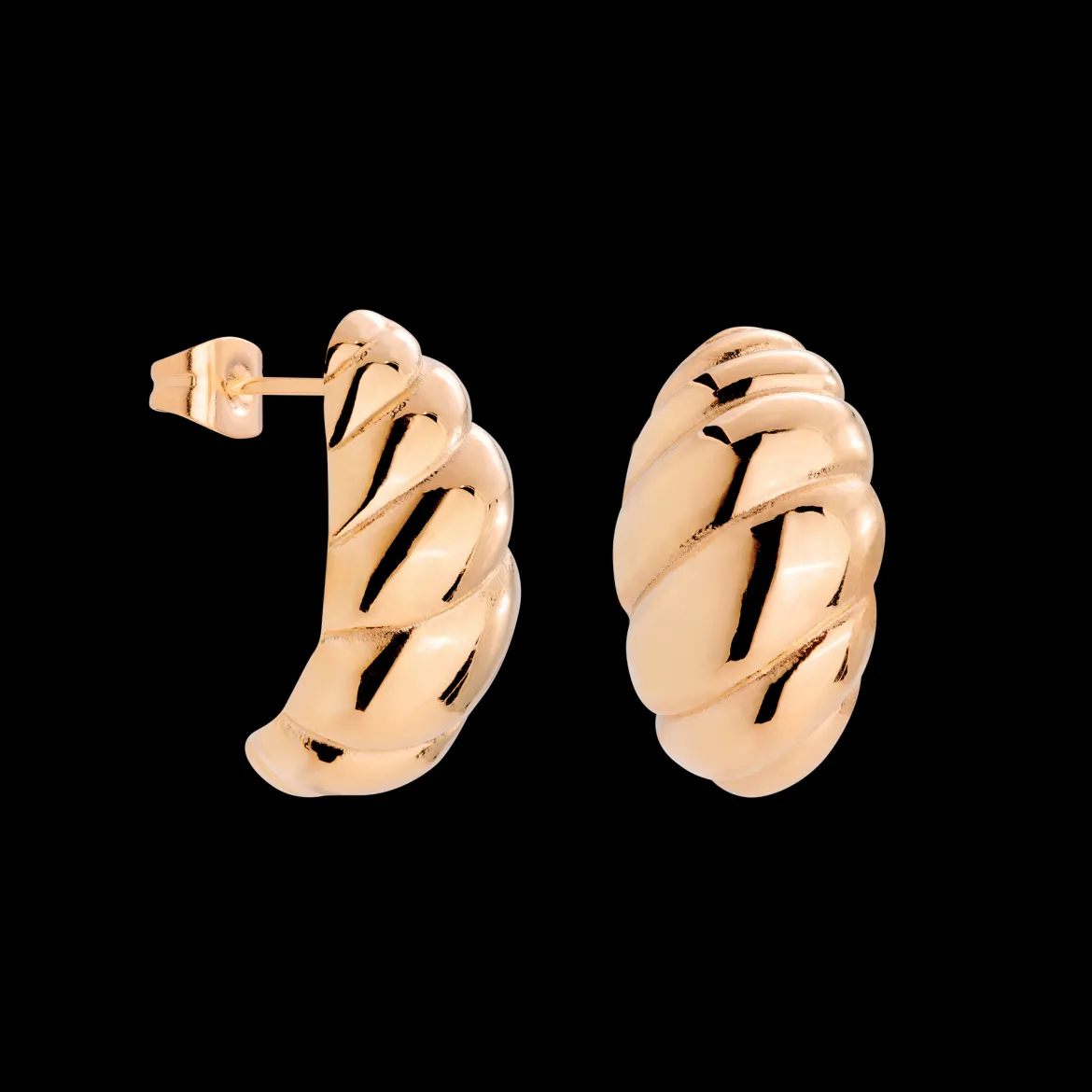 Bold Croissant Studs Roségold