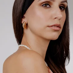 Bold Croissant Studs Roségold
