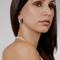 Bold Croissant Studs Silber
