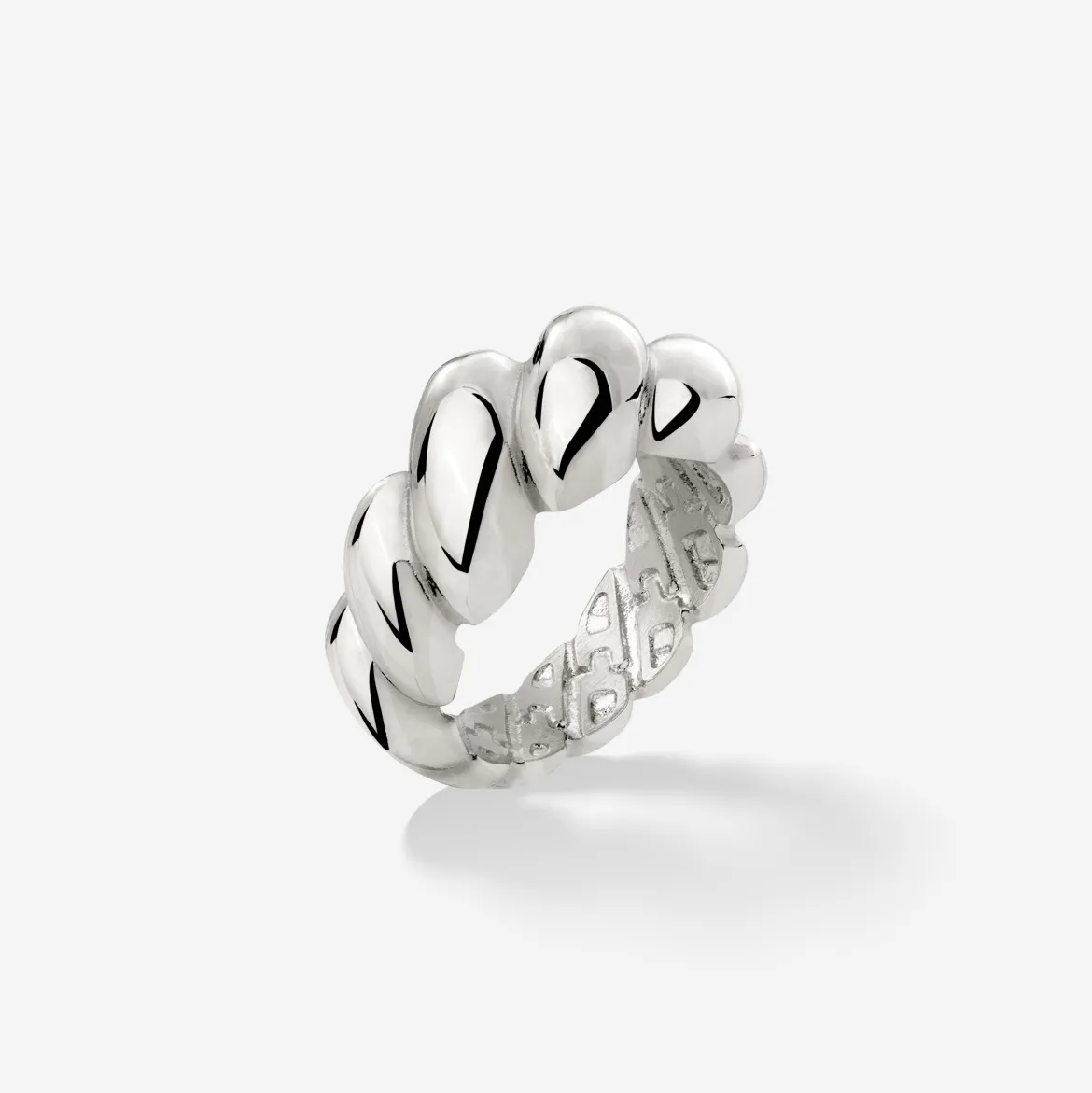 Bold Twist Ring Silber