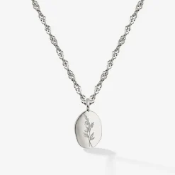 Bouquet Coin Necklace Silber