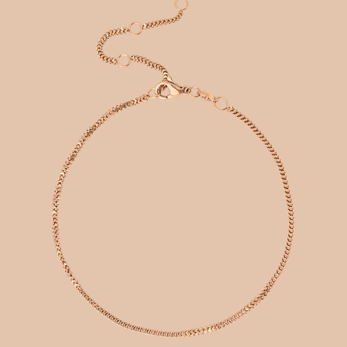 Box Snake Anklet Roségold