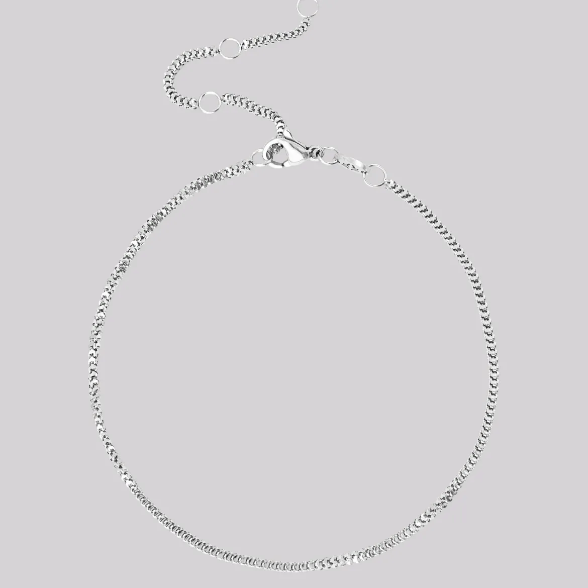 Box Snake Anklet Silber