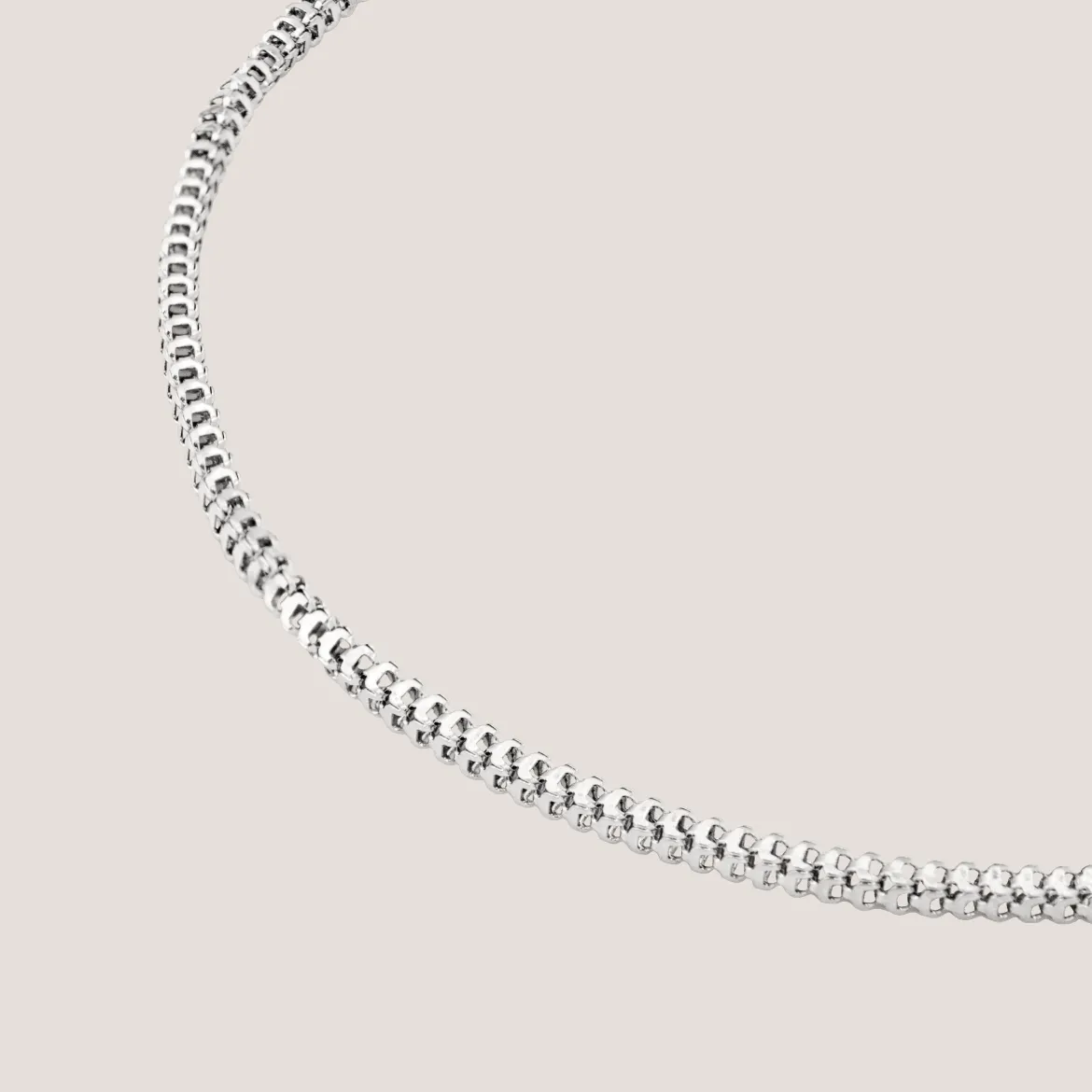 Box Snake Anklet Silber