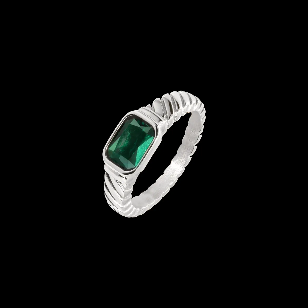 Brilliant Emerald Ring Silber