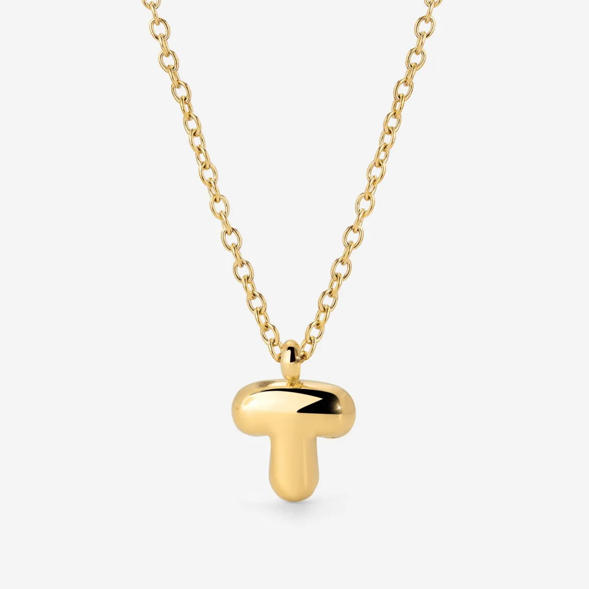 Bubble Letter Necklace Gold - A