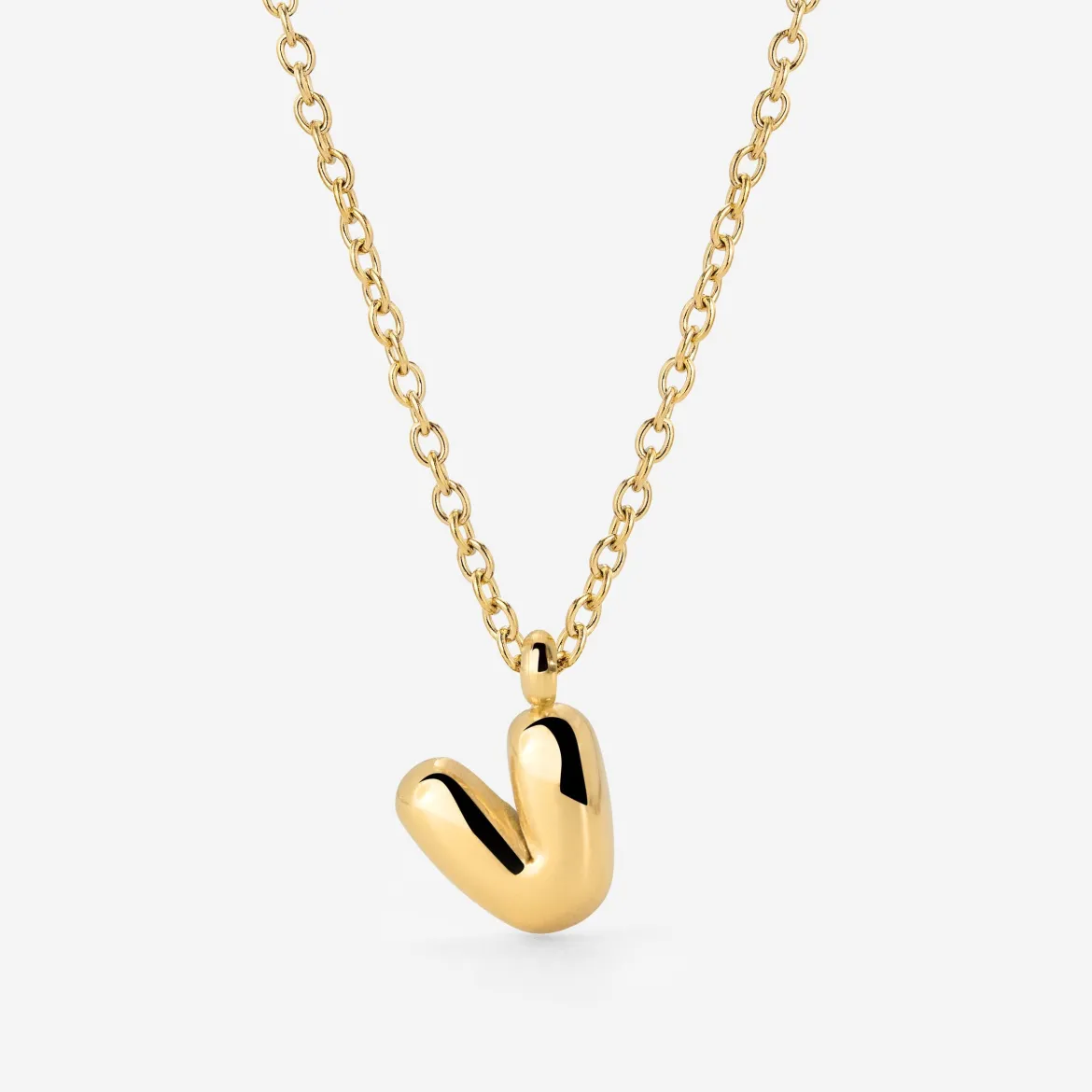 Bubble Letter Necklace Gold - A