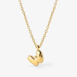 Bubble Letter Necklace Gold - A