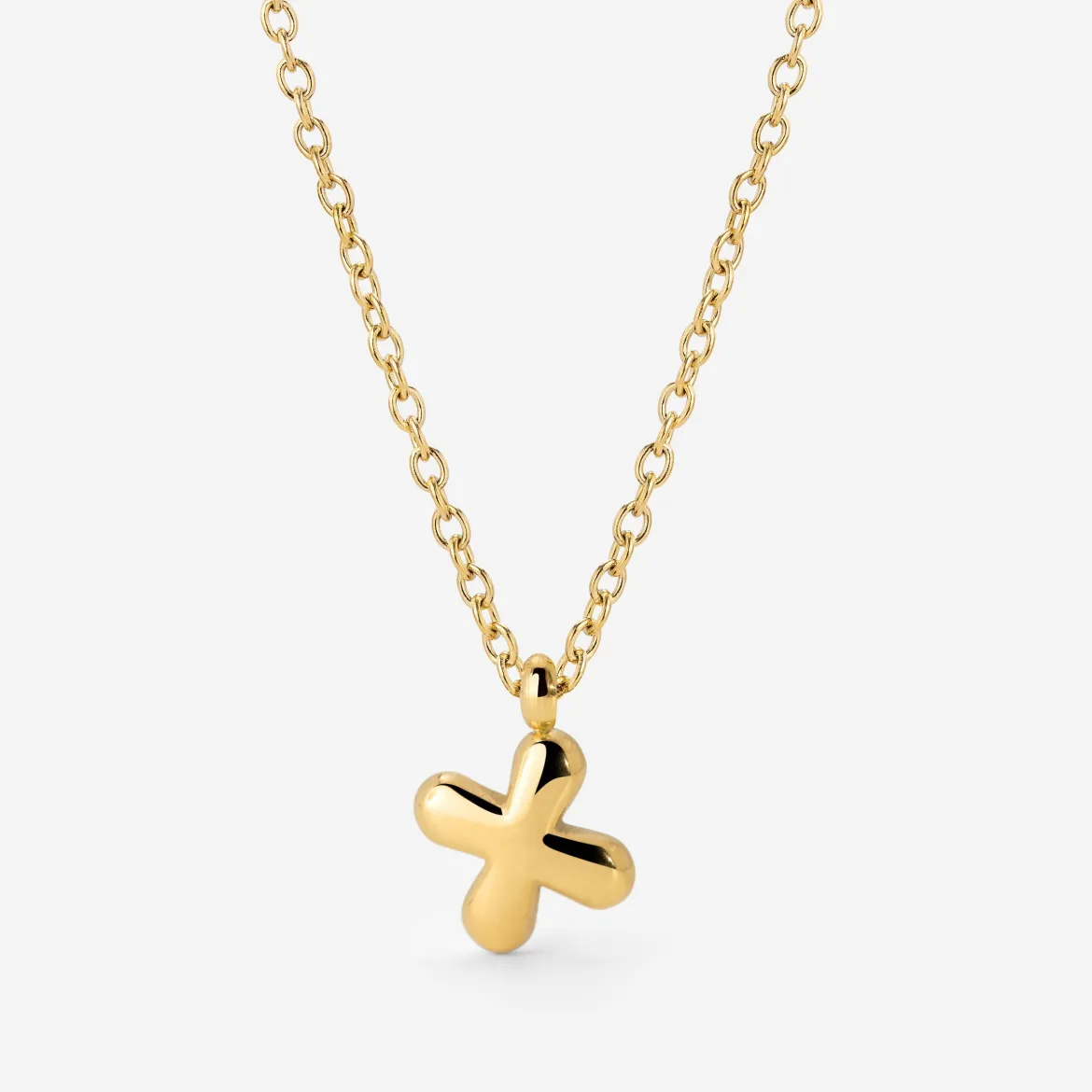 Bubble Letter Necklace Gold - A
