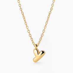 Bubble Letter Necklace Gold - A