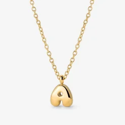 Bubble Letter Necklace Gold - A