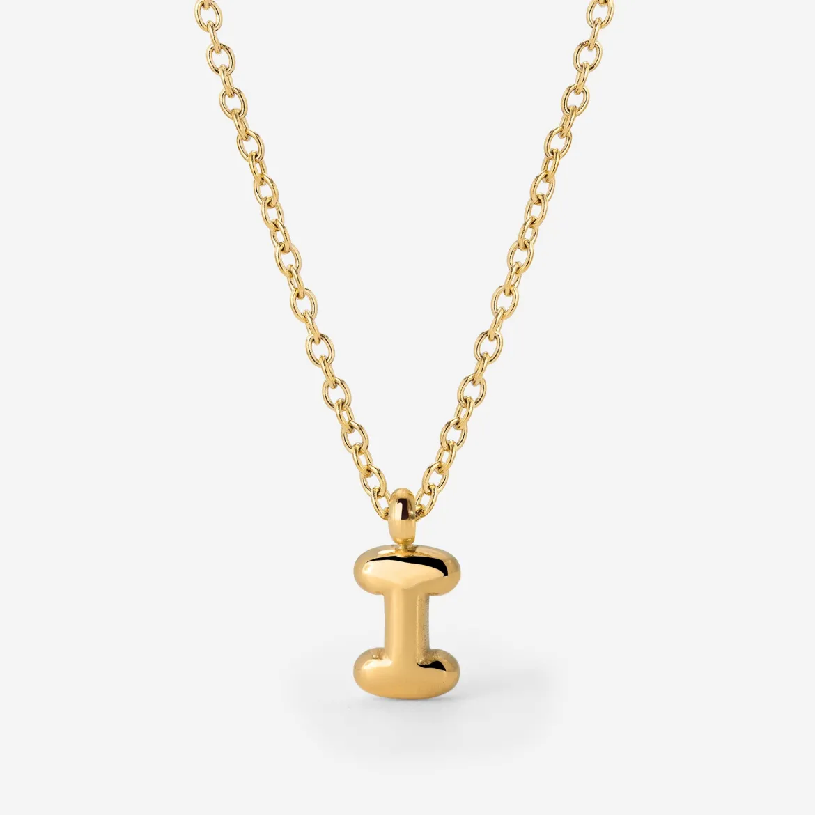 Bubble Letter Necklace Gold - A