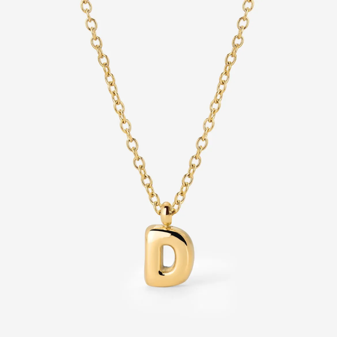 Bubble Letter Necklace Gold - A