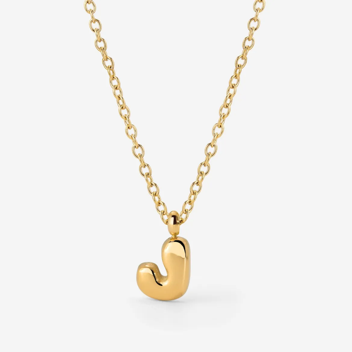 Bubble Letter Necklace Gold - A