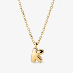Bubble Letter Necklace Gold - A