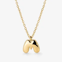 Bubble Letter Necklace Gold - A