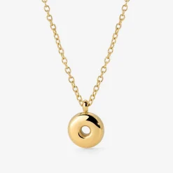 Bubble Letter Necklace Gold - A