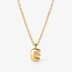 Bubble Letter Necklace Gold - A