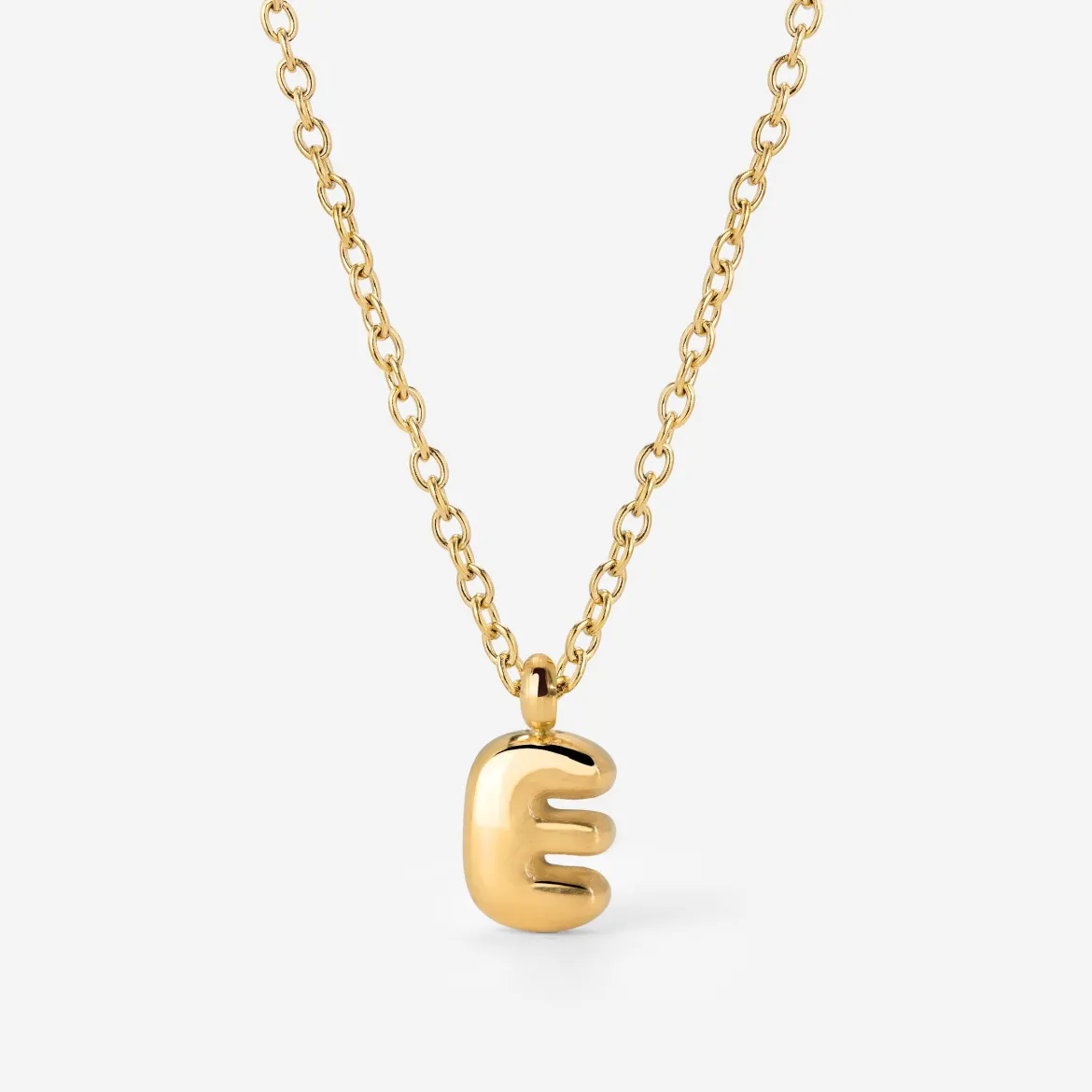 Bubble Letter Necklace Gold - A