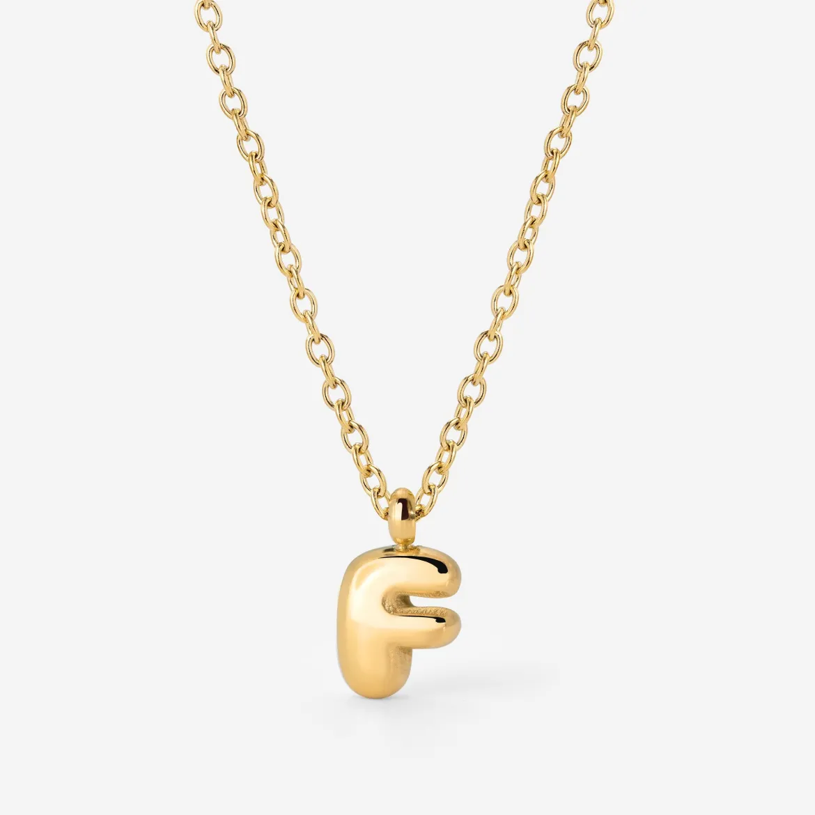 Bubble Letter Necklace Gold - A