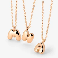 Bubble Letter Necklace Roségold - A
