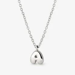 Bubble Letter Necklace Silber - A