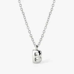 Bubble Letter Necklace Silber - A