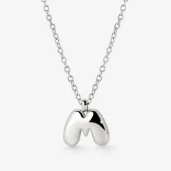 Bubble Letter Necklace Silber - A