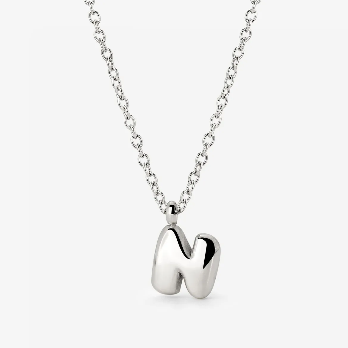 Bubble Letter Necklace Silber - A