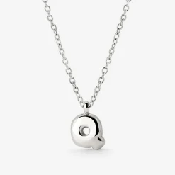 Bubble Letter Necklace Silber - A