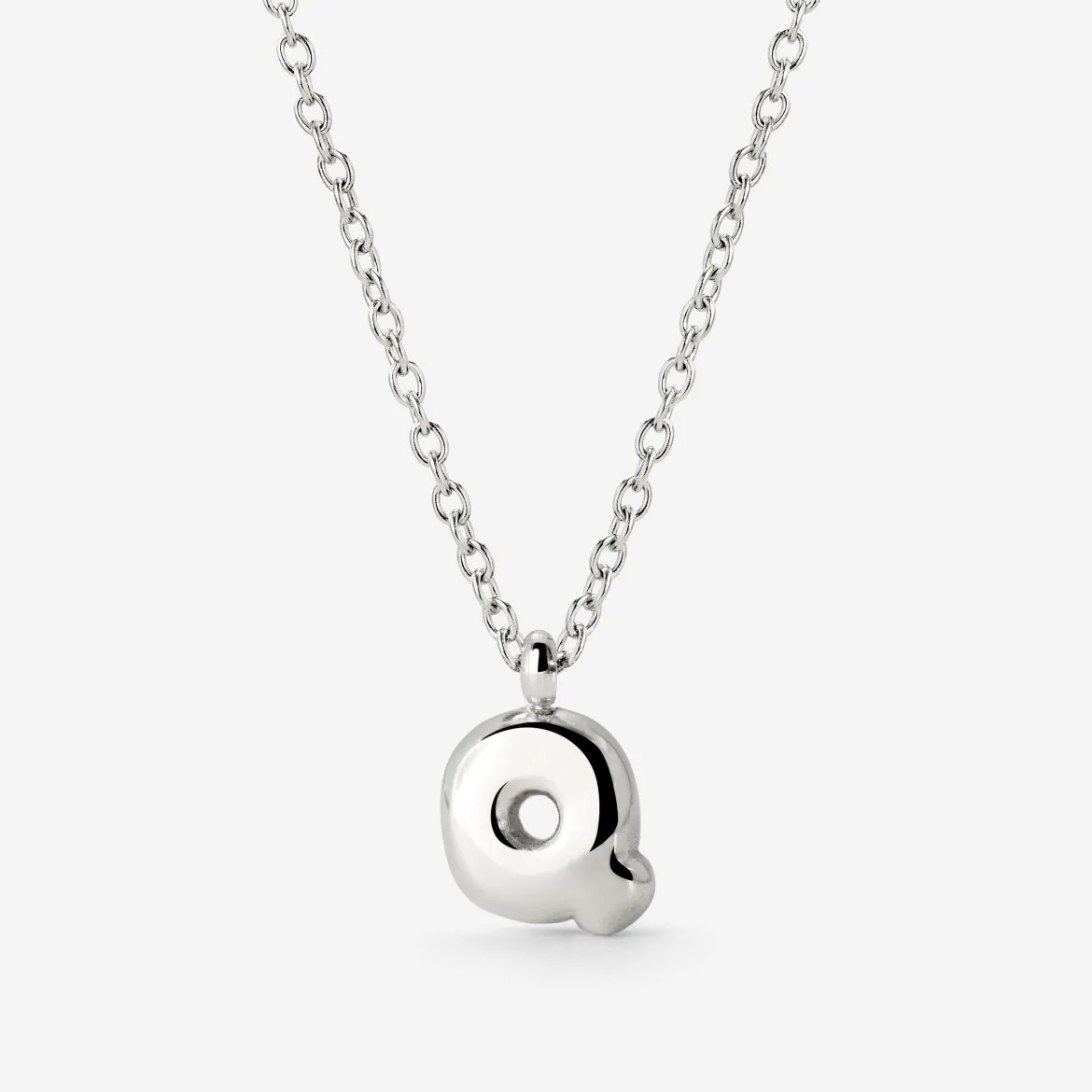 Bubble Letter Necklace Silber - A