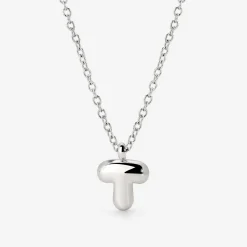 Bubble Letter Necklace Silber - A