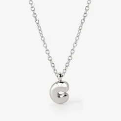 Bubble Letter Necklace Silber - A
