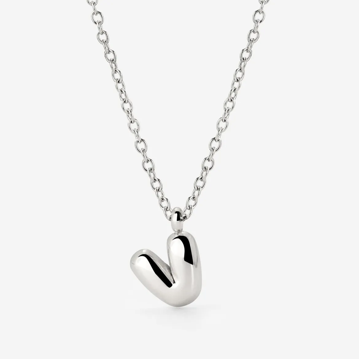 Bubble Letter Necklace Silber - A