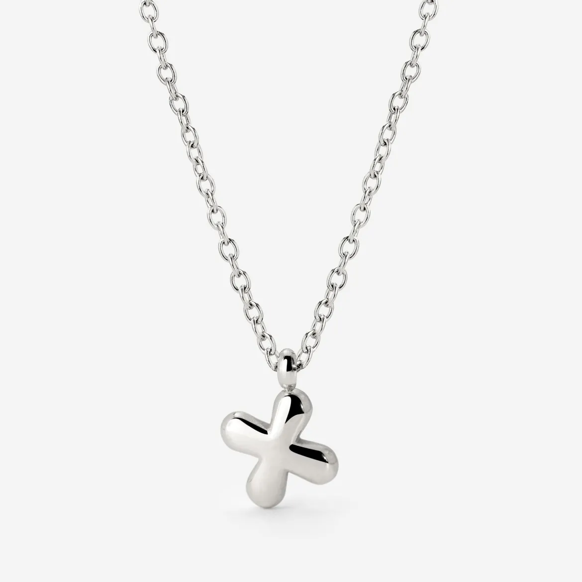 Bubble Letter Necklace Silber - A