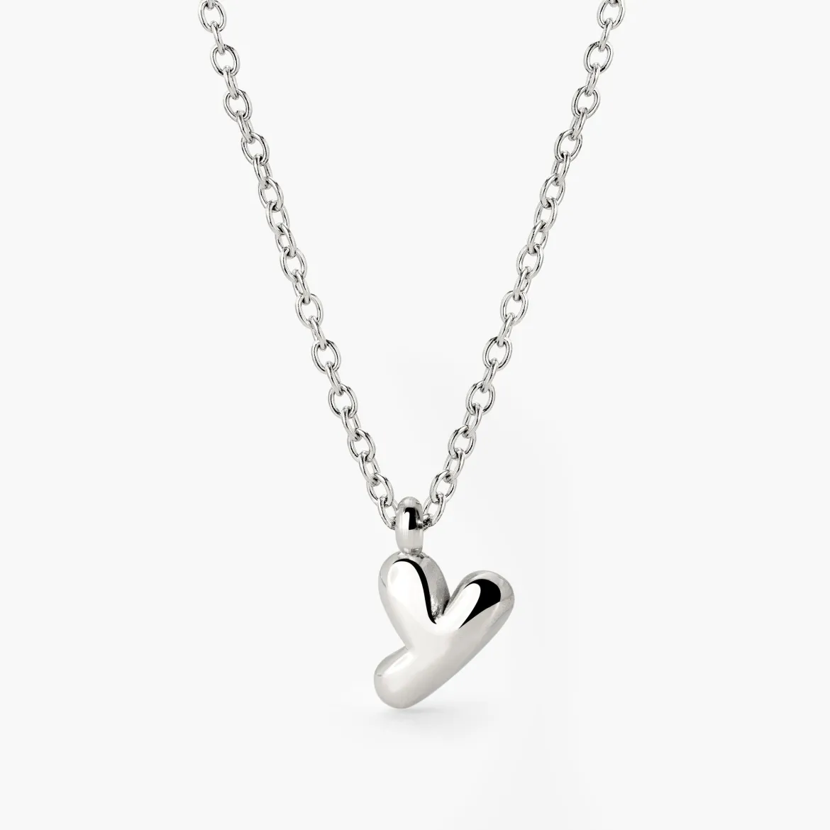 Bubble Letter Necklace Silber - A