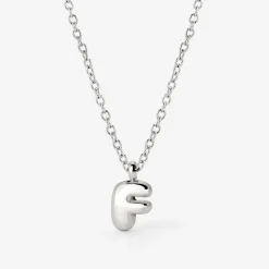 Bubble Letter Necklace Silber - A