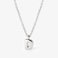 Bubble Letter Necklace Silber - A