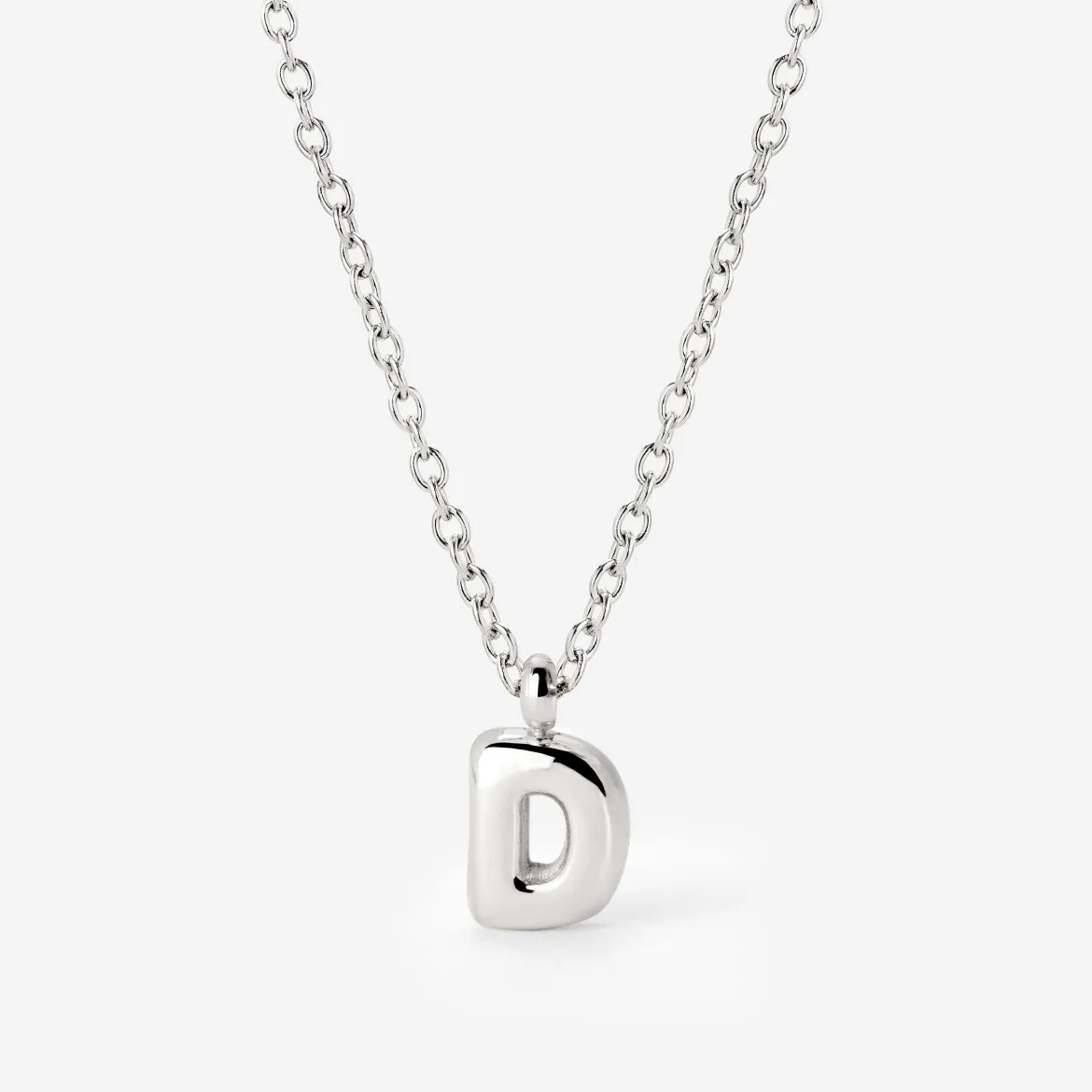 Bubble Letter Necklace Silber - A