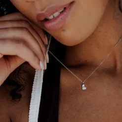 Bubble Letter Necklace Silber - A