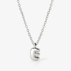 Bubble Letter Necklace Silber - A