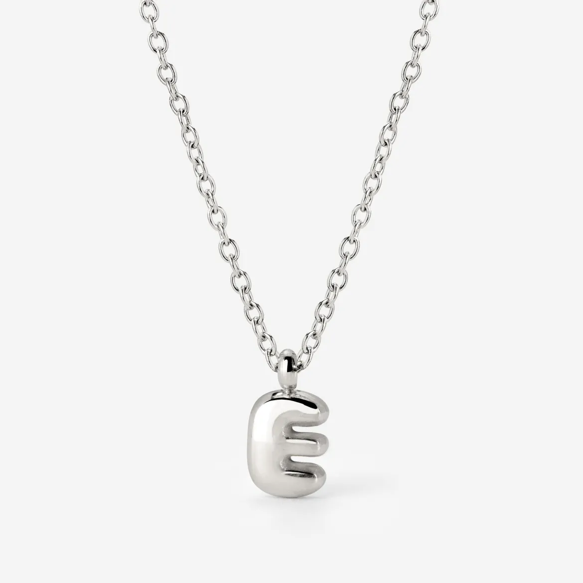 Bubble Letter Necklace Silber - A