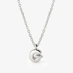 Bubble Letter Necklace Silber - A