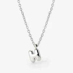 Bubble Letter Necklace Silber - A