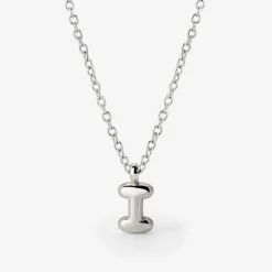 Bubble Letter Necklace Silber - A