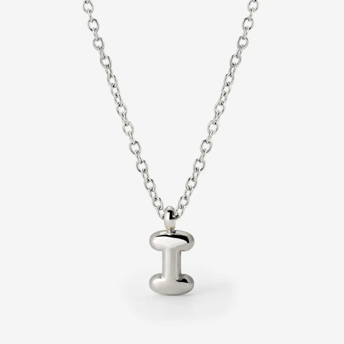 Bubble Letter Necklace Silber - A